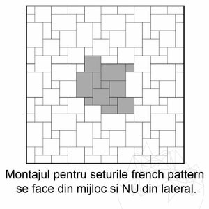 Klasszikus keresztmetszetű csiszolt travertin francia mintás készlet, 3 cm