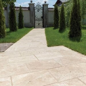 Classic Cross Cut csiszolt és vésett élű travertin, 61 x 40.6 x 3 cm