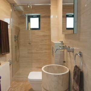 Classic Wave Cut csiszolt travertin, 61 x 30.5 x 1.2 cm