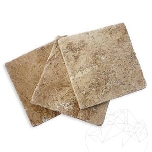 Latte Tumbled PREMIUM travertin, 10 x 10 x 1.2 cm