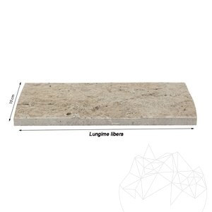 Travertin Latte PREMIUM Scapitat, 10 cm x LL x 1.3 cm