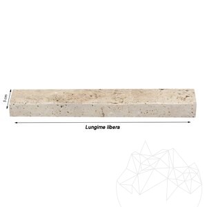 Többszínű splitface travertin, 5 cm x FL x 2,2 cm
