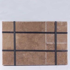 Noce Cross Cut csiszolt és vésett szélű travertin francia mintás készlet, 1.2 cm