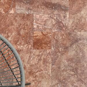 Red Opium Cross Cut Brushed Travertine francia mintás készlet 1,2 cm