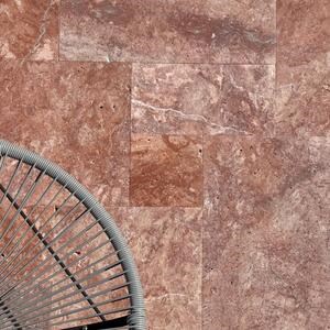 Red Opium Cross Cut Brushed Travertine francia mintás készlet 1,2 cm