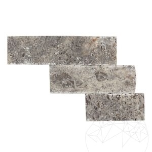 Ezüst splitface travertin, 5 cm x FL x 2 cm