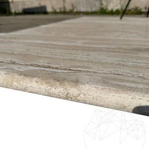 Striato Travertine Tumbled & 1 Lenght Bullnose, 122 x 40.6 x 3 cm