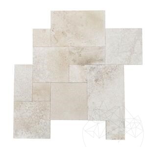 Valencia Cross Cut bukdácsolt travertin francia mintás készlet 1,2 cm