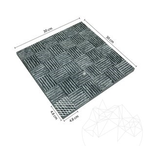 Black Dizzy Scratched Marble Mosaic, Fekete szédítő karcos márvány mozaik