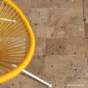 Noce Cross Cut bukdácsolt travertin mini francia mintás készlet, 3 cm