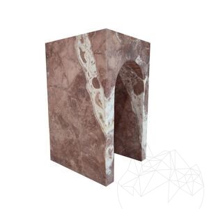 Ópium vörös travertin Archy oldalsó asztalka