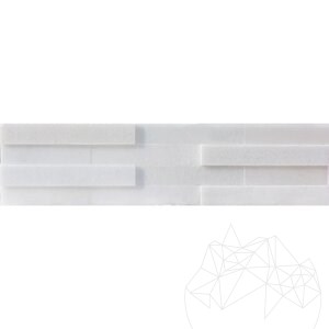 Arctic White csiszolt márvány falburkoló panel, 15 x 60 cm