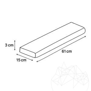 Ezüst travertin szegélykő standard antikolt Cross Cut 3 x 15 x 61 cm