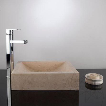 Fürdőszobai mosdókagyló - Classic Travertin SS-2, 40 x 30 x 10 cm