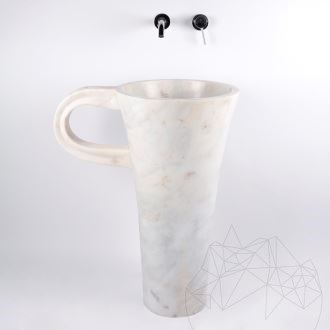Fürdőszobai mosdókagyló - Tao Arabescato Oro márvány, 42 x 85 cm