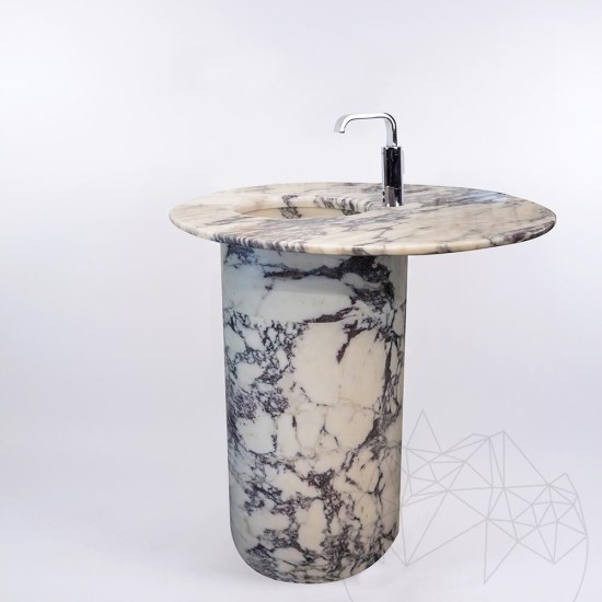 Fürdőszobai mosdókagyló - Tao Arabescato Oro márvány, 85 x 43 cm