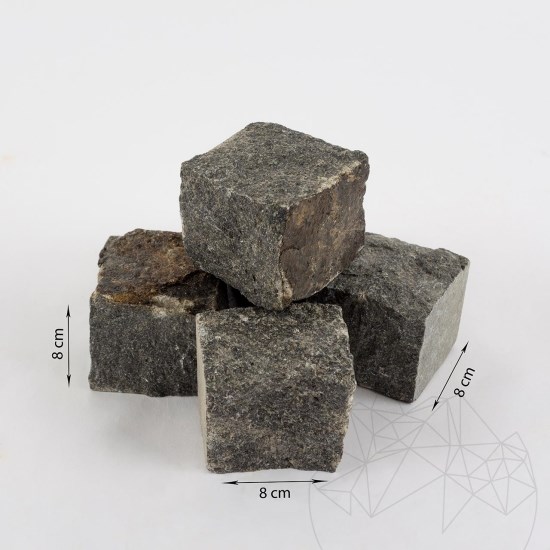 Antracit Splitface gránit macskakő, 8 x 8 x 8 cm, 1 tonna = 5-6 m2