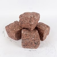 Maple Red Splitface gránit macskakő, 5 x 5 x 5 x 5 cm, 1 tonna = 8-9 négyzetméter