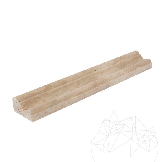 Klasszikus travertin M17 szegélyléc, 2.5 x 5 x 30.5 cm