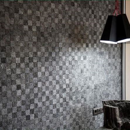 Black Dizzy Scratched Marble Mosaic, Fekete szédítő karcos márvány mozaik