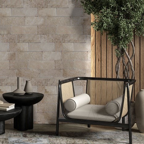 Klasszikus keresztbe vágott, dörzsölt travertin, 10 x 30.5 x 1 cm