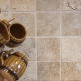 Classic Cross Cut Tumbled Travertin, 10 x 10 x 1 cm