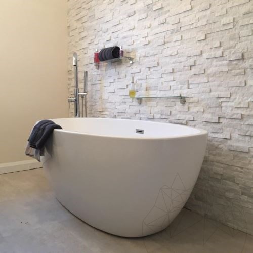 Tiszta fehér márvány falburkoló panel, 15 x 60 cm