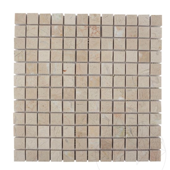 Világos bézs csiszolt márvány mozaik, 2.3 x 2.3 cm