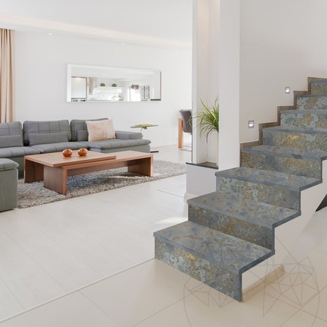 Többszínű Noisette Riven Slate Step, 120 x 33 x 2 cm