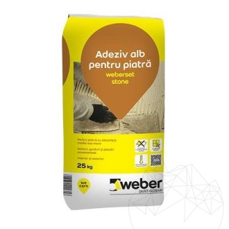 Weber Set Stone, 25 Kg, Padló és fal természetes kő fehér ragasztója