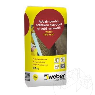 Weber P50, 25 Kg, Rugalmas fehér ragasztó szigetelő rendszerekhez