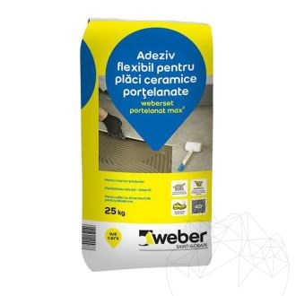 Weber Set Portelanat Max², 25 Kg, Padló és fal természetes kő szürke professzionális ragasztóanyag