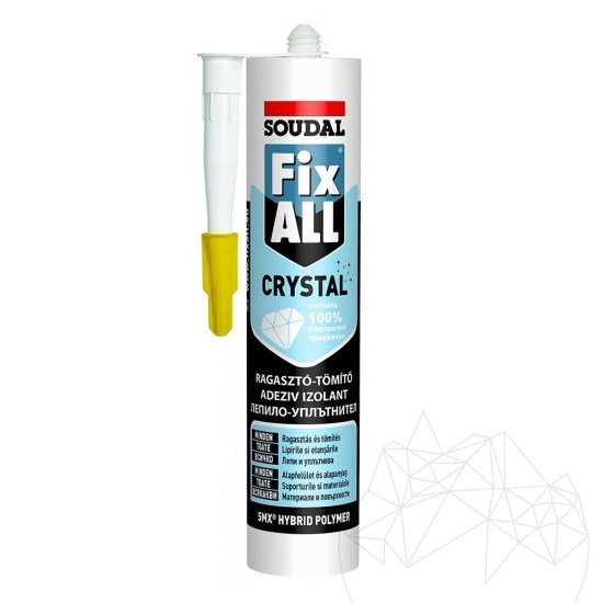 Soudal FIX ALL CRYSTAL, SKIN Rugalmas pala ragasztó 290 ml, átlátszó