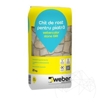 Weber Color Stone Grey, 20 Kg, Természetes kőből készült rugalmas fal, és padlóhabarcs széles fugázással