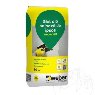 Weber N17 - Fehér gipsz alapú kiegyenlítő vakolat, 20 Kg