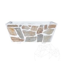 Rusztikus beton ültető, 100x50 cm - Rhodos poligonális kővel burkolva | Ideális virágok számára a kertben, teraszon