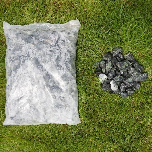 Zöld márvány kavicsok, 2-4 cm zsák, 20 kg