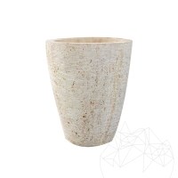 Romano Classic Riven Travertin virágcserép, 60 x 50 x 50 cm