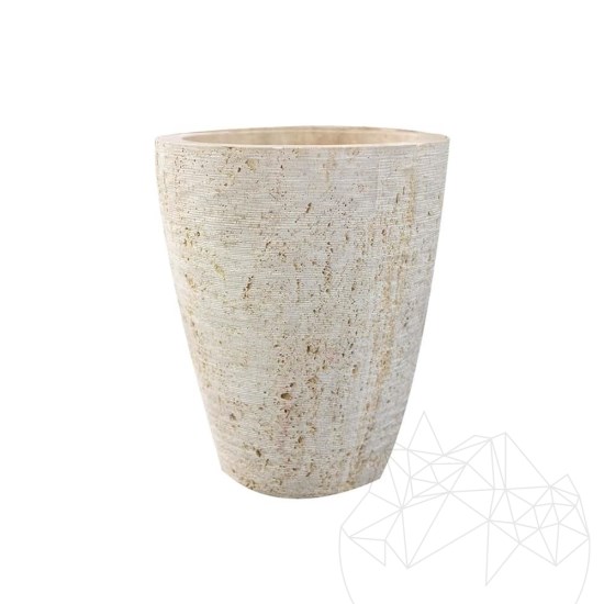 Romano Classic Riven Travertin virágcserép, 60 x 50 x 50 cm