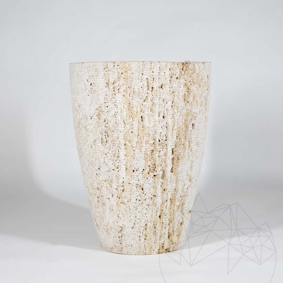 Romano Classic Riven travertin virágcserép, 40 x 30 x 30 cm