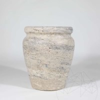 Roma ezüst travertin váza, 30 x 25 x 25 cm