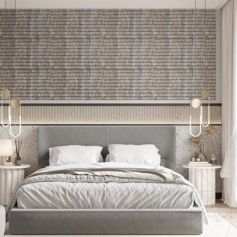 Silver vésett travertin, 120 x 60 x 2 cm