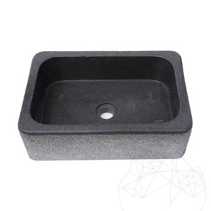 Matia Black Panther Granite fürdőszobai mosogató, 45 x 30 x 15 cm