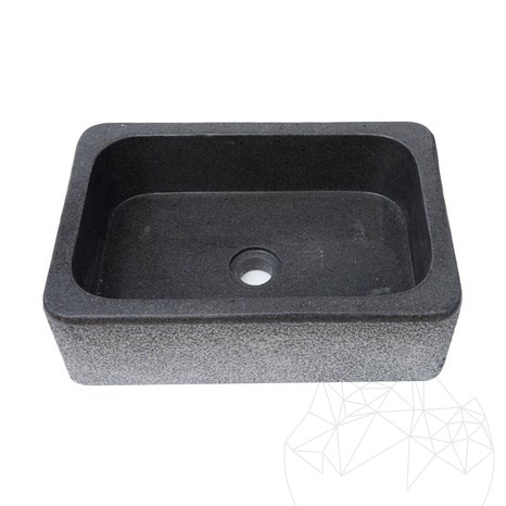 Matia Black Panther Granite fürdőszobai mosogató, 45 x 30 x 15 cm