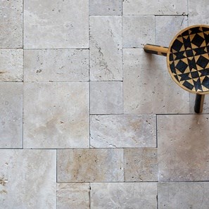 Travertin Classic Cross Cut Antik/Bukott Mini Roman Bond, 3cm