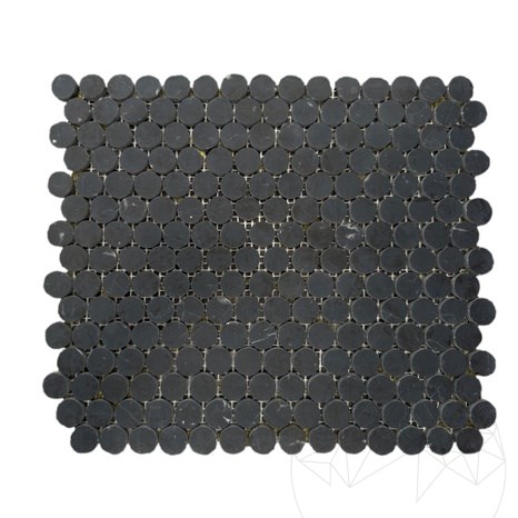 Nero Marquina polírozott márvány Penny mozaik 30,5 x 28 cmm