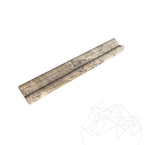 Ezüst travertin M17 szegély 4.8 x 30.5 cm