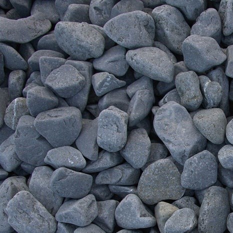 Sötétszürke kavics, 3-6 cm zsák 20 kg
