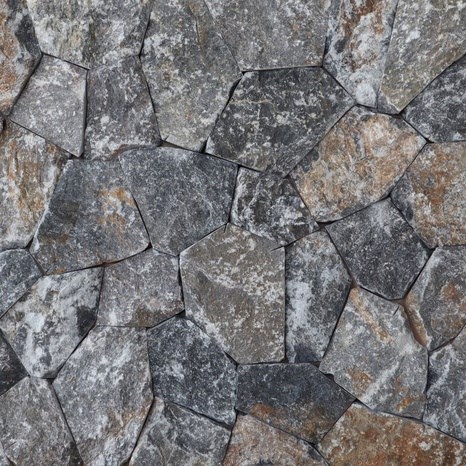 Kültéri poligonális márvány Rock Face Lava Black homlokzatburkolat