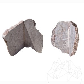 Kültéri poligonális Travertin  Rock Face Opium Red homlokzatburkolat (Sarok)